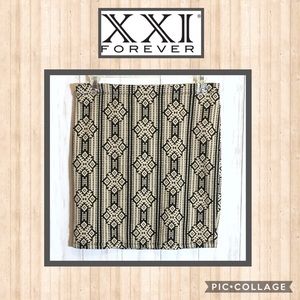 NWT Forever 21 Black/Tan Mini Skirt